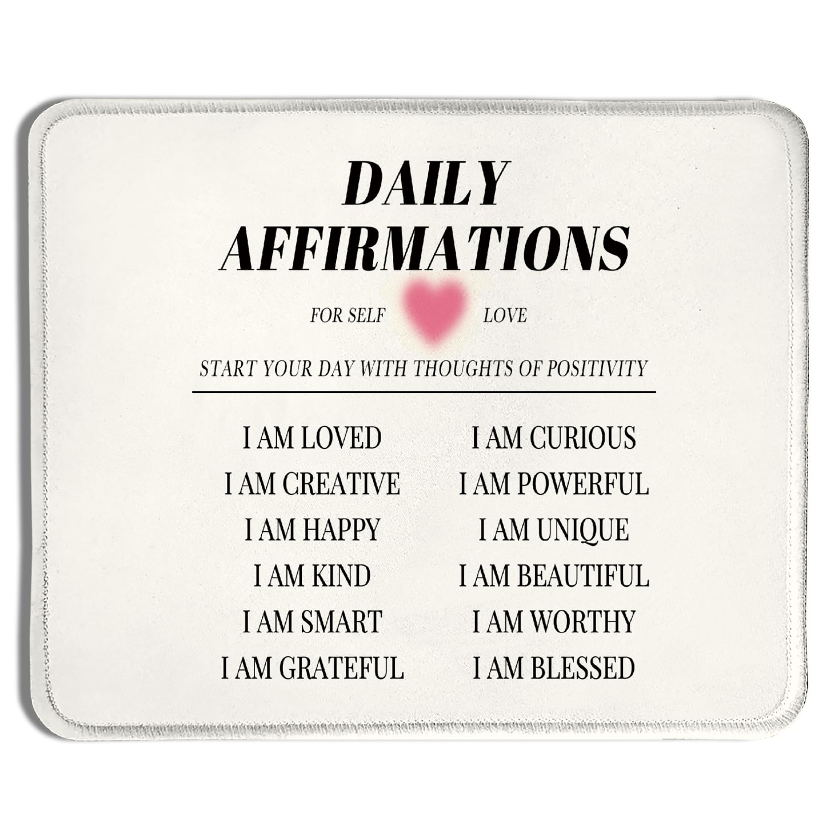 Inspirational Mouse Pad, Daily Affirmations Mouse Pad for Wireless Mouse Computers Laptop Desk Accessories, Self Love Gifts, Motivational Positive Gifts for Women, 9.5x7.9 Inch