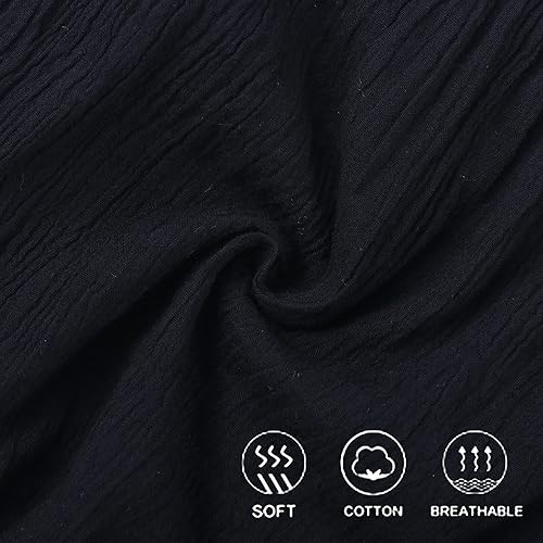 Miniatura 9 de Uttpll Pantalones cortos de algodón para bebés y niñas con volantes lindos pantalones cortos de lino para bebés pantalones cortos de harén sueltos