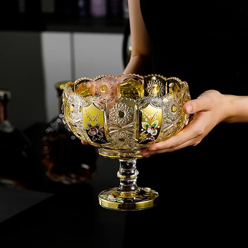 Miniatura 5 de EVEREST GLOBAL Centro de mesa de frutero decorativo bohemio para cocina, sala de estar (dorado, mediano).