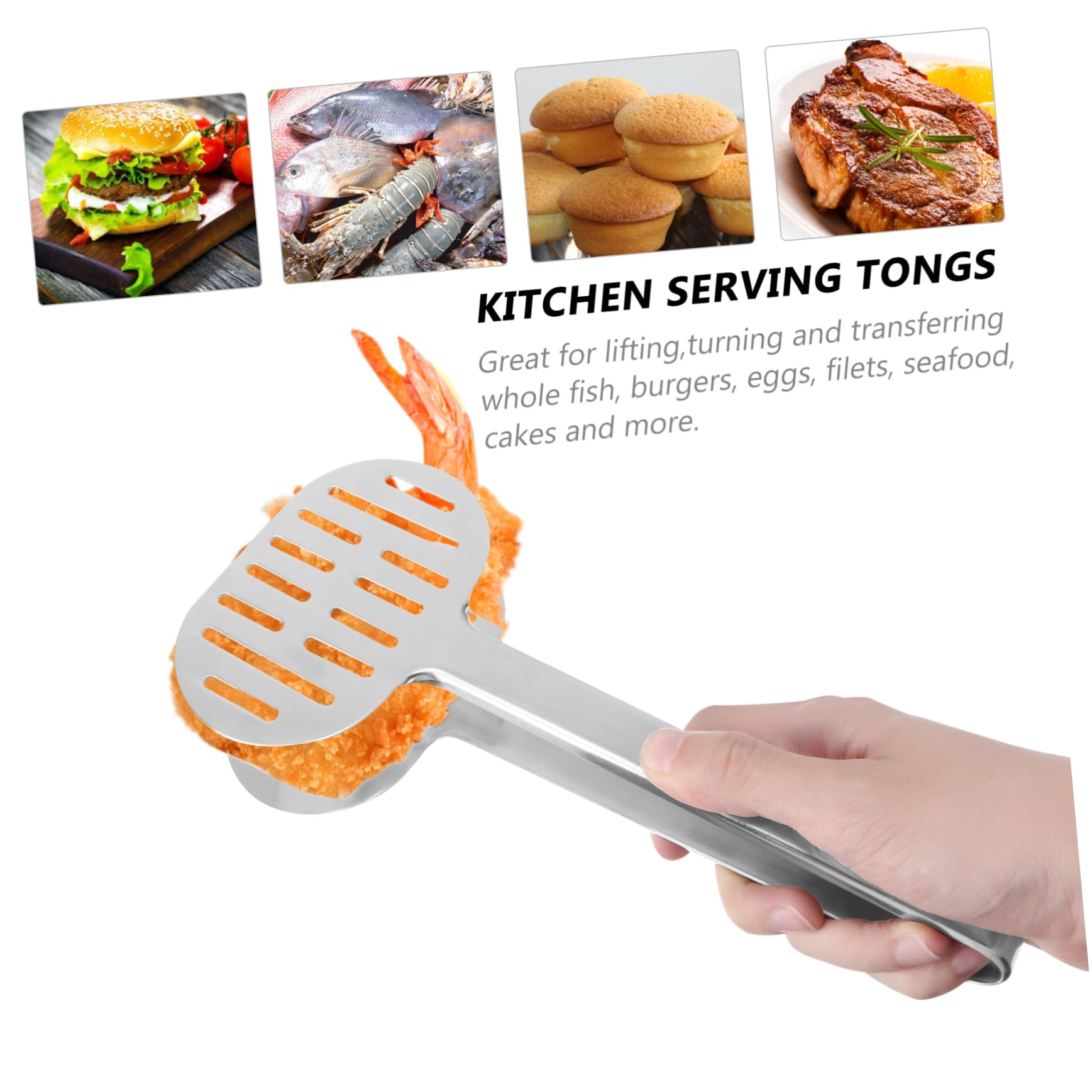 Cabilock 3 Piezas pinzas de cocina para servir aperitivo buffet pinzas tenedor clips de pinzas para parrilla pinza espátula acero inoxidable utensilios de cocina servir clips Tenazas