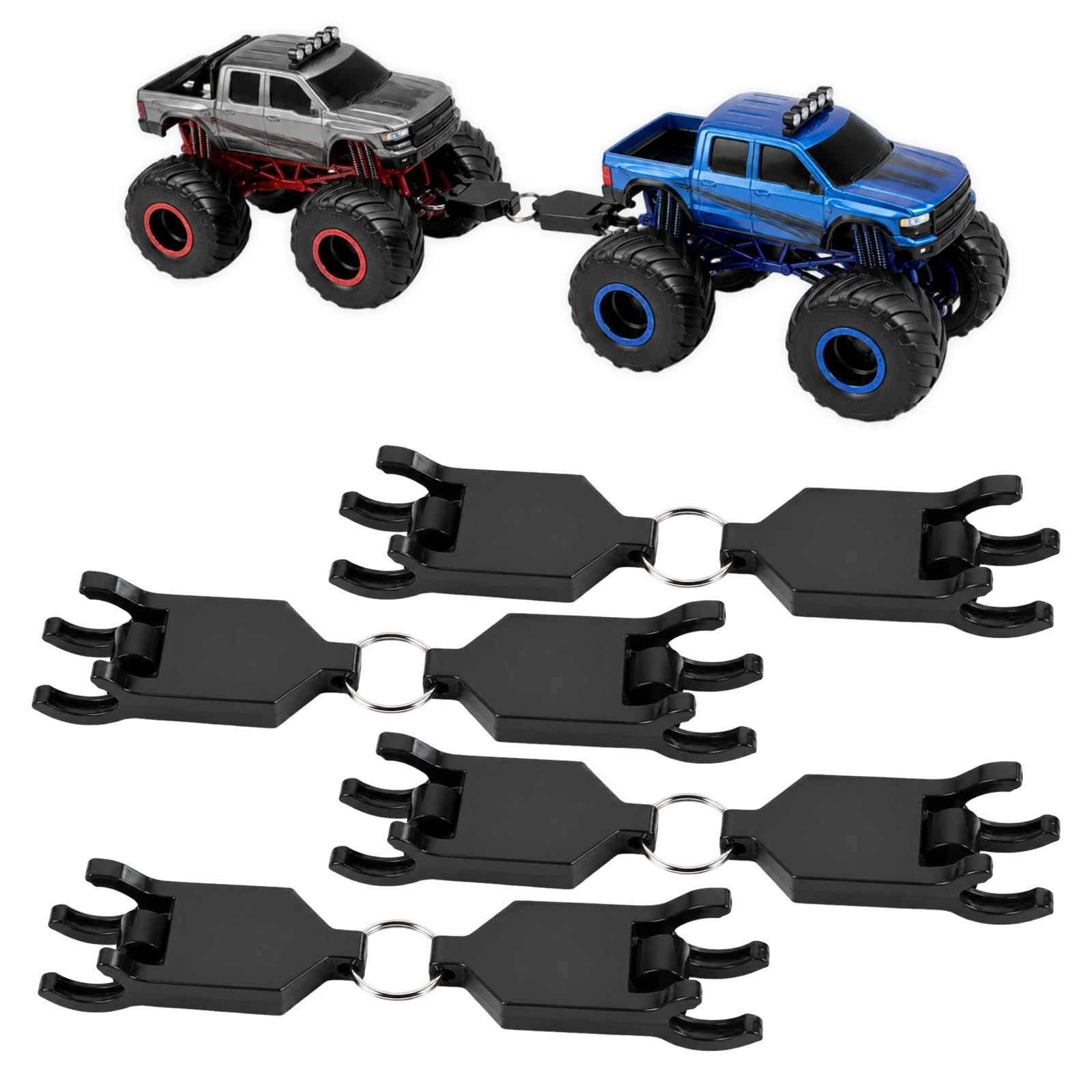 4 Pack Monster Truck Train Connectors Compatible with Hot Wheels 1:64 Scale