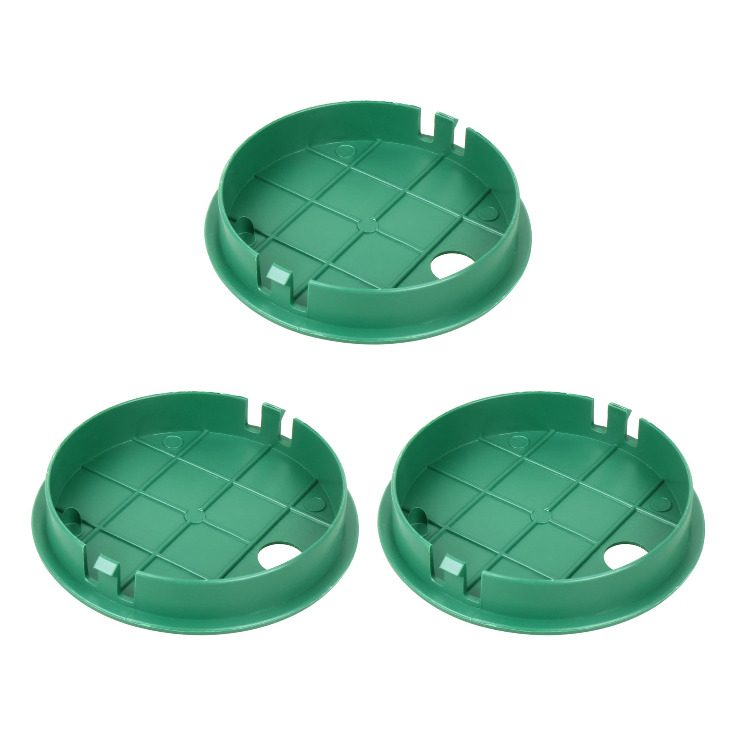 Buccilly Valve Box Cover 6 Inch, Round Sprinkler Irrigation Cover, Green, Pack of 3