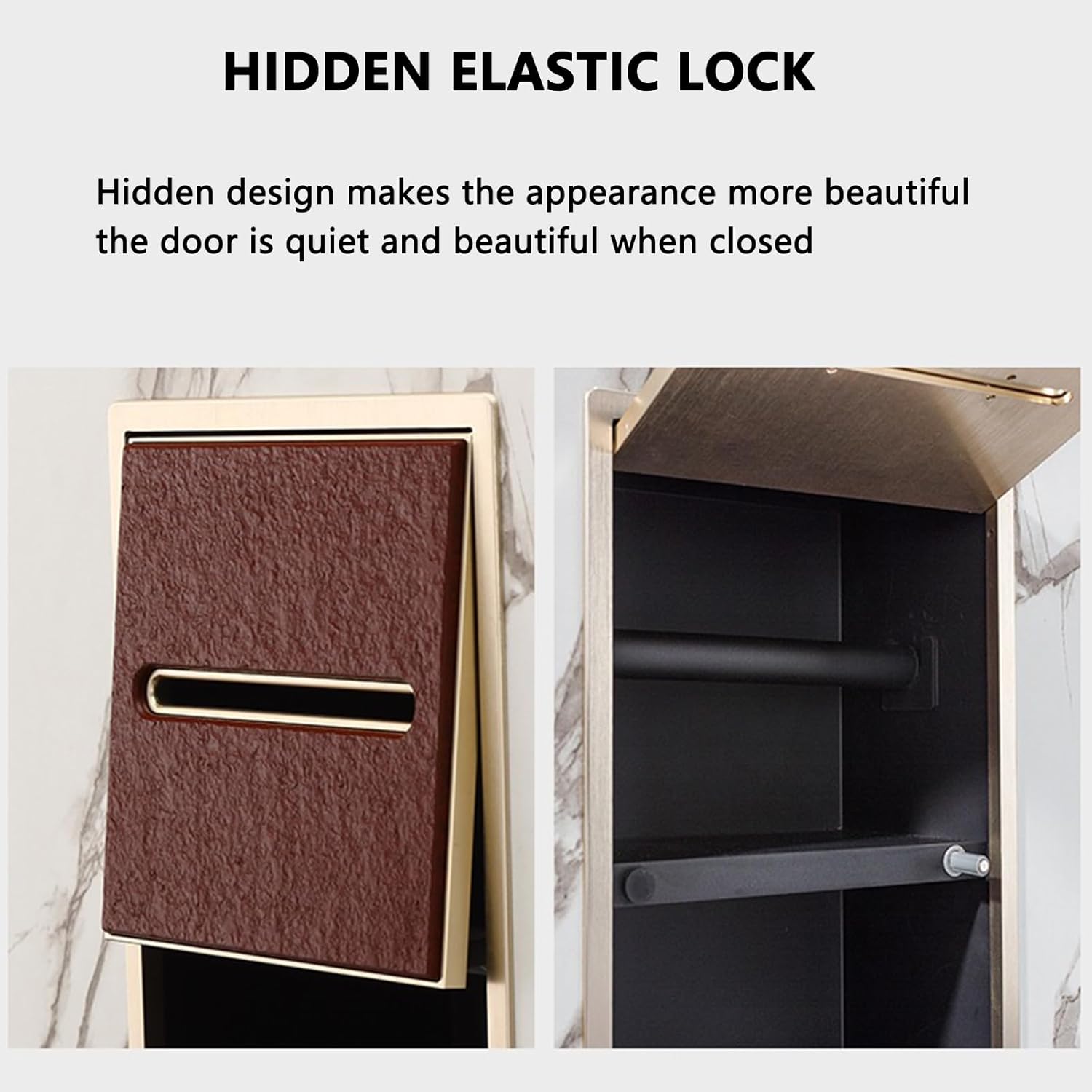 Shower Niche Brushed Stainless Steel, Toilet Paper Storage Rack, Trash Can Built-In Niche, Embedded Waterproof Shower Niche Suitable for Kitchen Living Room Bedroom Storage Rack, Easy To Instal