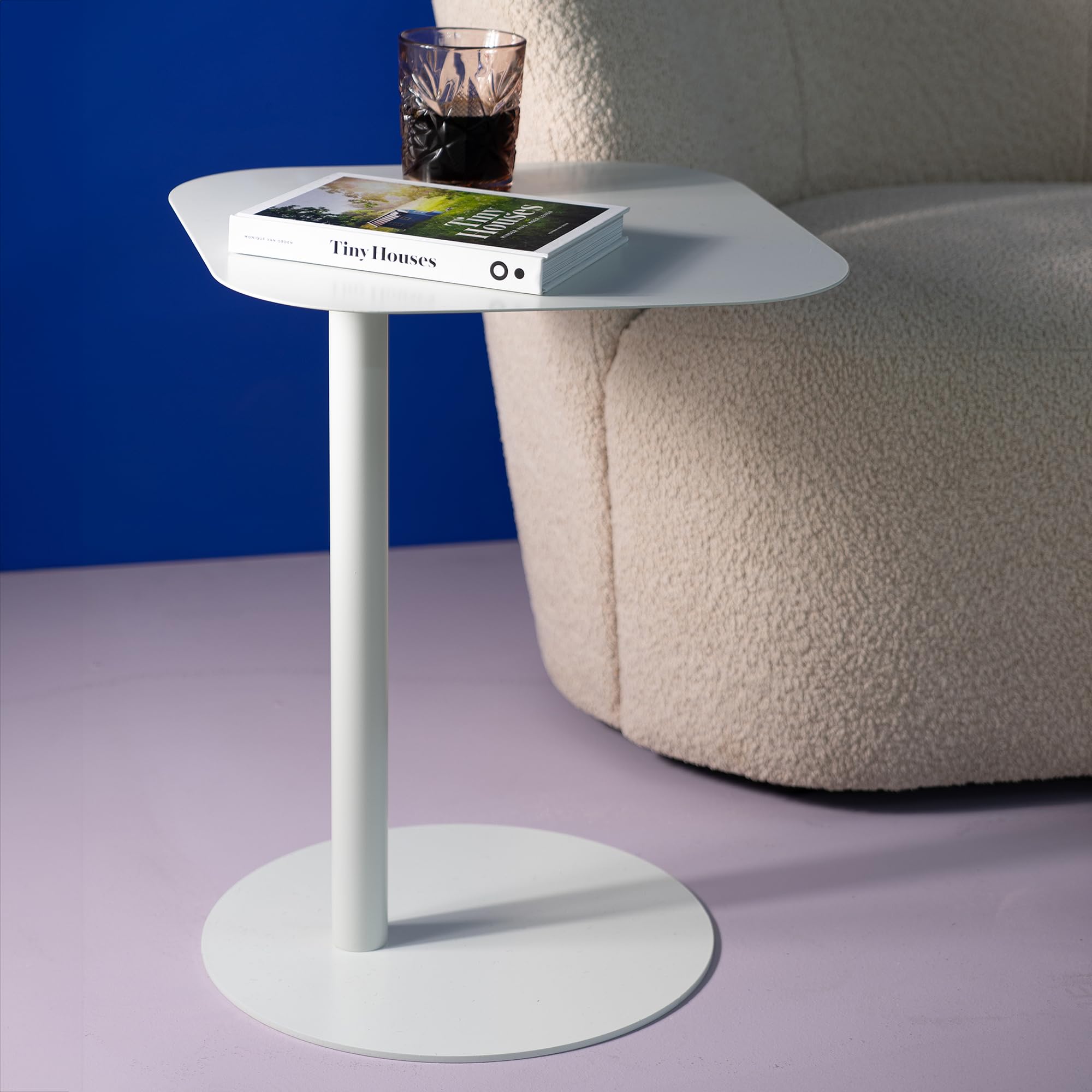 Spinder Design Hella Side Table, Metallo, Bianco, Taglia unica