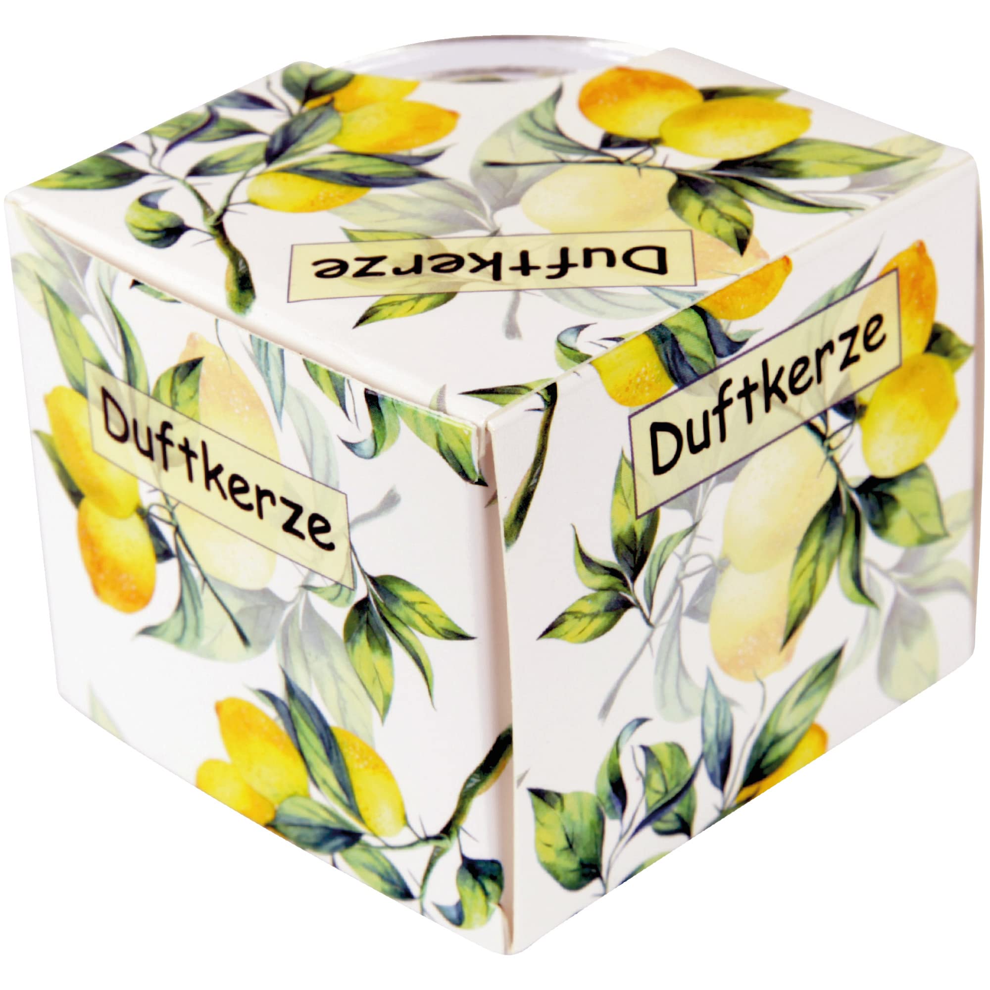 Velas perfumadas con diseño de 6 unidades, en cristal, larga duración de combustión y agradable aroma (limón)