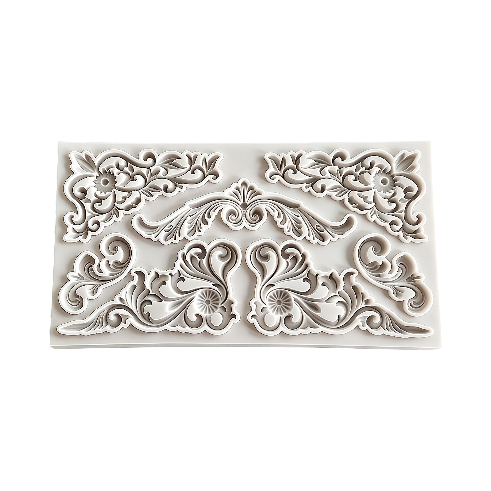 HUANGING Antique Embossing Silicone Mold Food Grade Silicone for Making Chocolate Fondant Cake Decorating and Clay Craft Release Elastomer Cast
