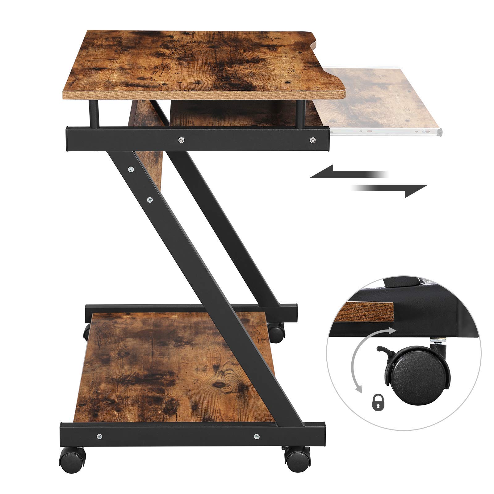 Buy SONGMICS Computer Table, Z Shape Desk, Compact, Simple Assembly