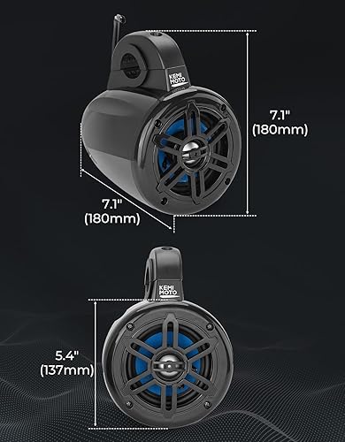 Miniatura 7 de KEMIMOTO UTV Speaker 4 Inch UTV Sound Stereo System Fit for 1.2-2in Roll Bar Marine Grade Speaker with AMP Compatible with Can-Am, Polaris RZR,