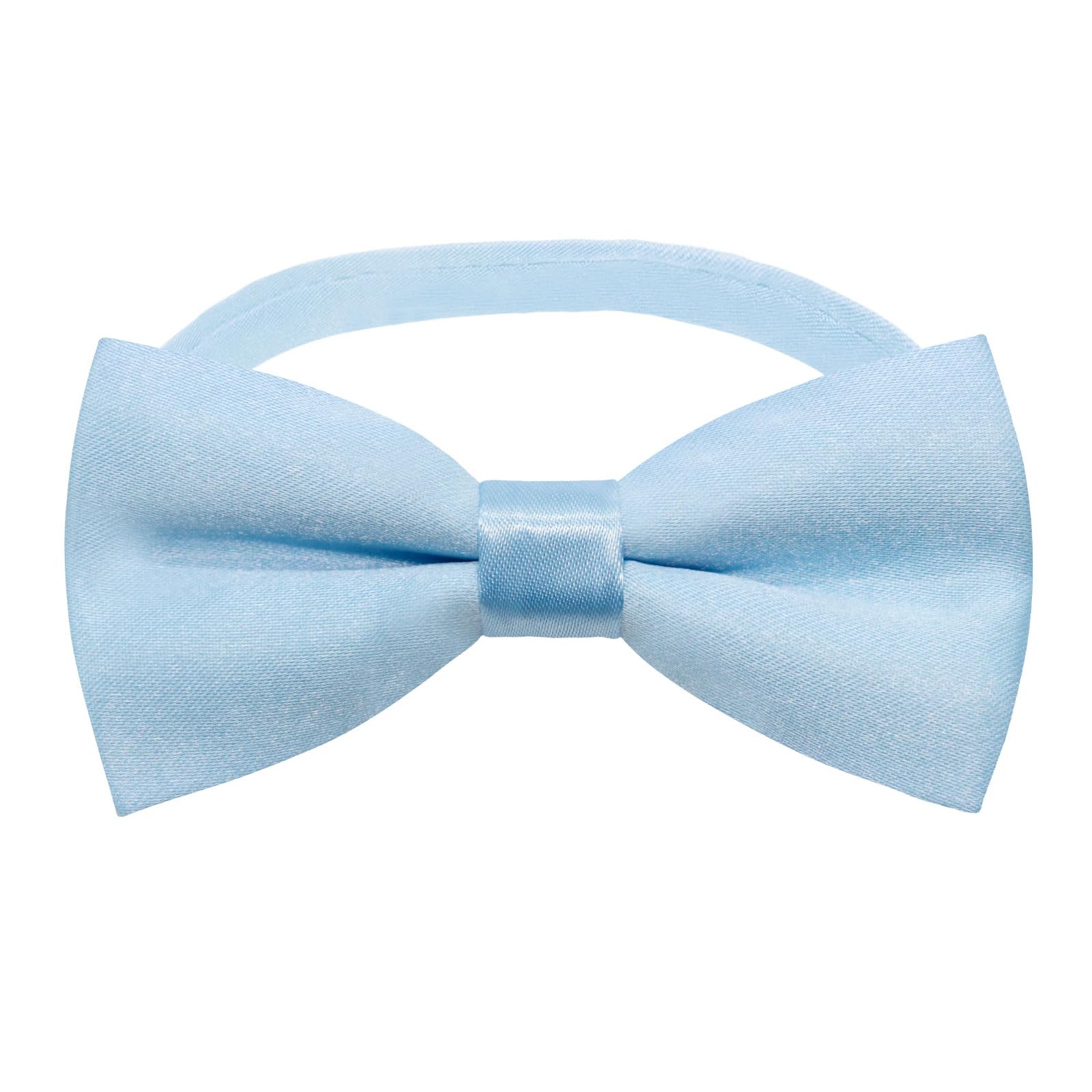 Luckyvestir Sky Blue Bow Tie for Boys Pre-Tied Adjustable Kids Bow Ties Solid Color Toddler Bow Tie for Boys