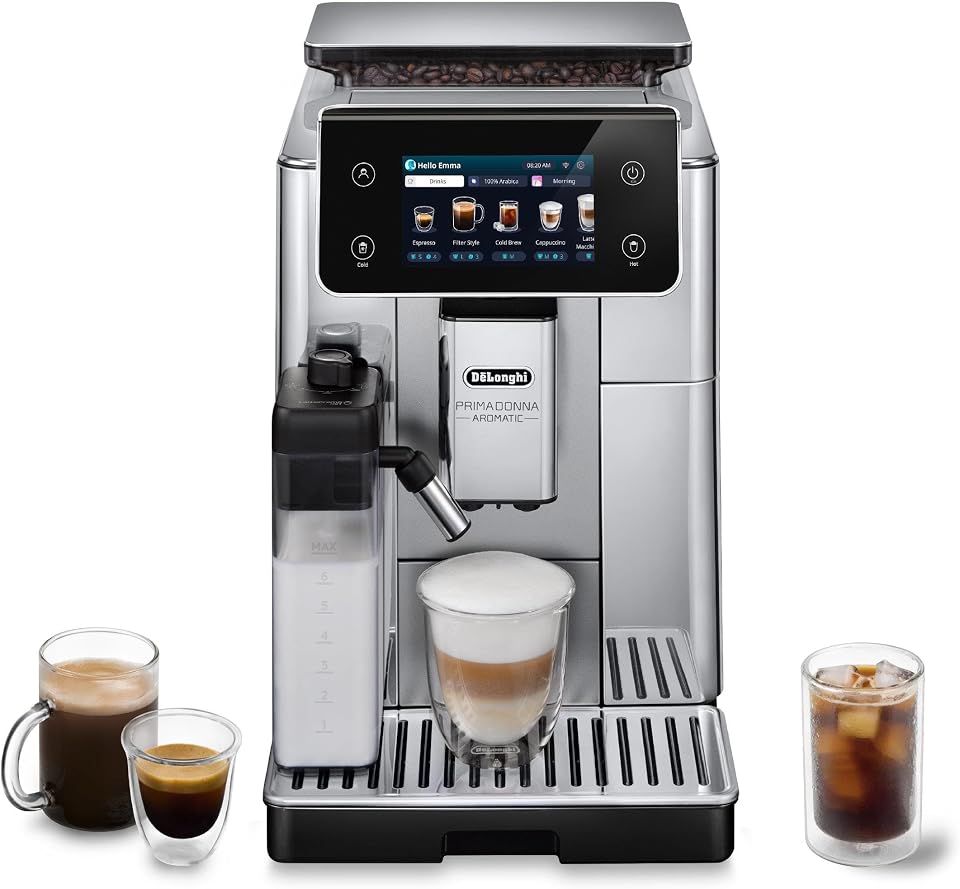 ماكينة قهوة De'Longhi PrimaDonna Aromatic أوتوماتيكية بالكامل مع مبخرة حليب