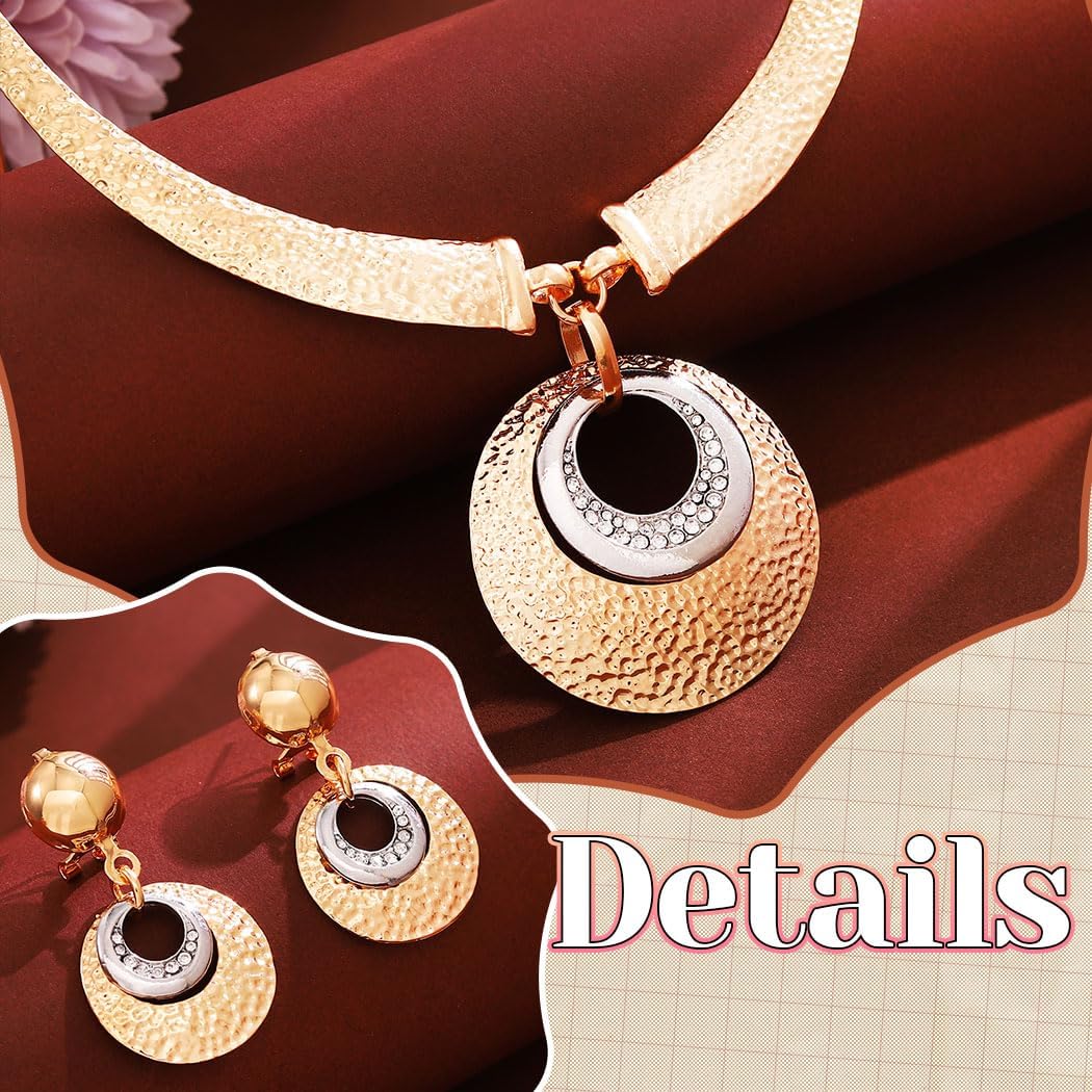 JEWEKY African Jewelry Sets Gold Choker Necklace set for women - Image 6