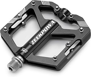 Zeekpowa Zeekpowa Mountain Bike Pedals Flat, Road Bike Flat Pedals 16 Removable Anti-Skid Nails 9/16" Chromo Spindle Sealed Bearings Ultra CNC Aluminum Pedals Non-Slip Wide Platform Road/City Cycling