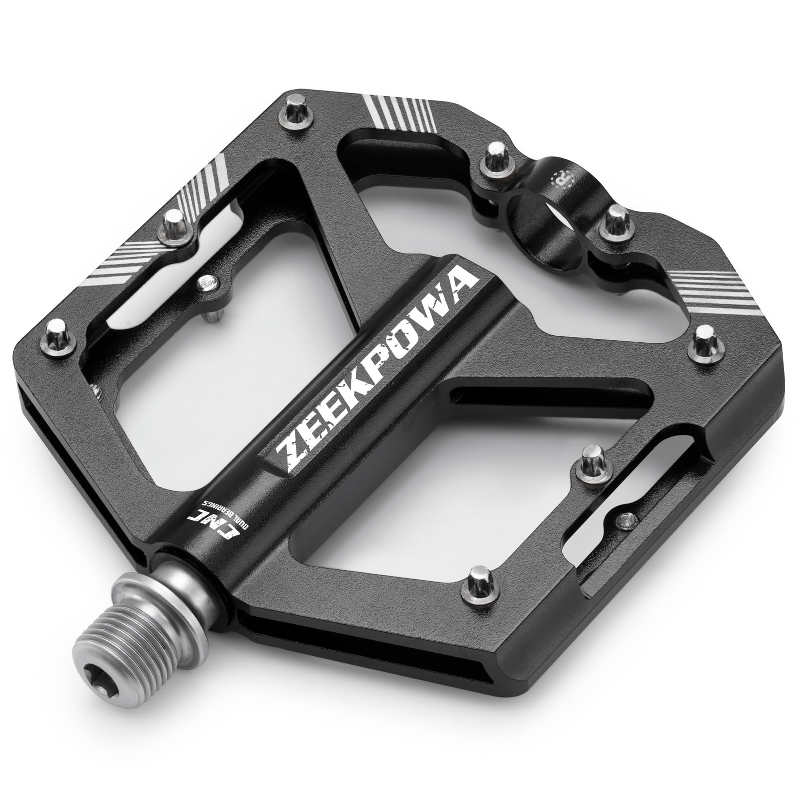 Zeekpowa Pedali per bici Pedali per mountain bike Pedali piatti per bicicletta Pedali piatti 16 Chiodi antiscivolo rimovibili 9/16 "Cuscinetti sigillati con mandrino cromato Ultra CNC Pedali in