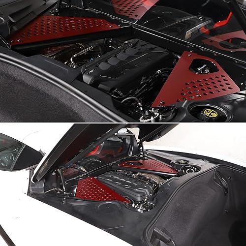 Miniatura 7 de Cubierta de panel de bahía de motor compatible con Chevrolet Corvette C8 2020-2023, cubiertas traseras de aleación de aluminio para motor izquierda
