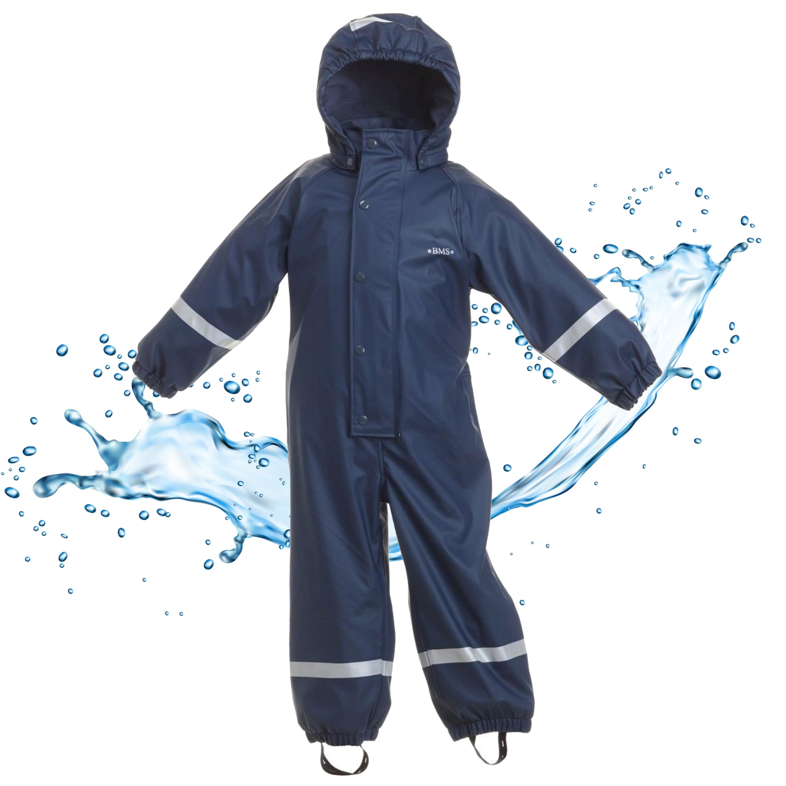 BMS® Schneeanzug u. Wetteranzug für Kinder mit herausnehmbarem Fleece-Overall, auch idealer Regenanzug, 100% wasserdicht, besonders hautfreundlich u. weich Softskin, Oeko-Tex