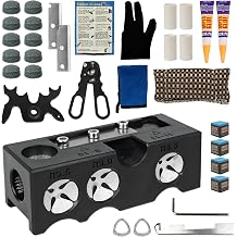 Pool Cue Tip Replacement Kit, 11-in-1 Pool Cue Tip Repair and Shaping Kit, Pool Cue Tip Repair Tool Include 10 Cue Tips, 4 Ferrules, 4 Chalks, Portable Pool Stick Tip Repair Kit