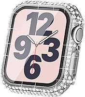 Vista 19 de Surace - Carcasa de 1.61 pulgadas compatible con Apple Watch Series 9, 8, 7, con protector de bordes con más de 400 diamantes de cristal