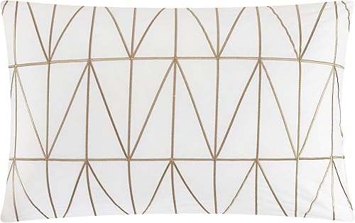 Miniatura 9 de Chic Home Jane - Juego de edredón blanco en una bolsa, tamaño Queen (5 piezas), ropa de cama de poliéster con diseño jacquard con patrón geométrico
