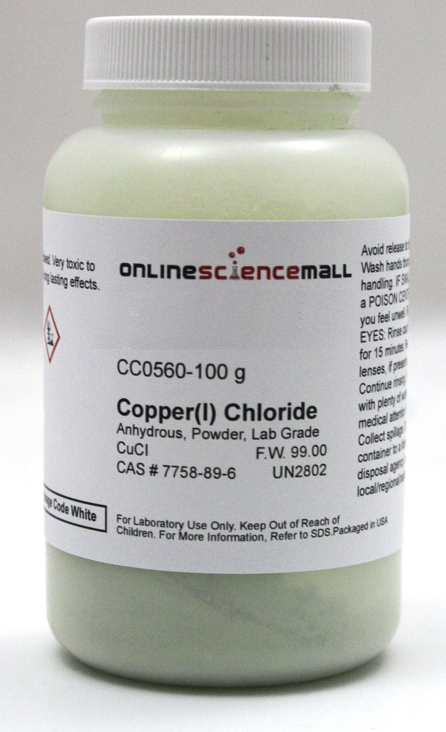 100g of Copper I (cuprous) Chloride, Anhydrous- Lab Grade Reagent