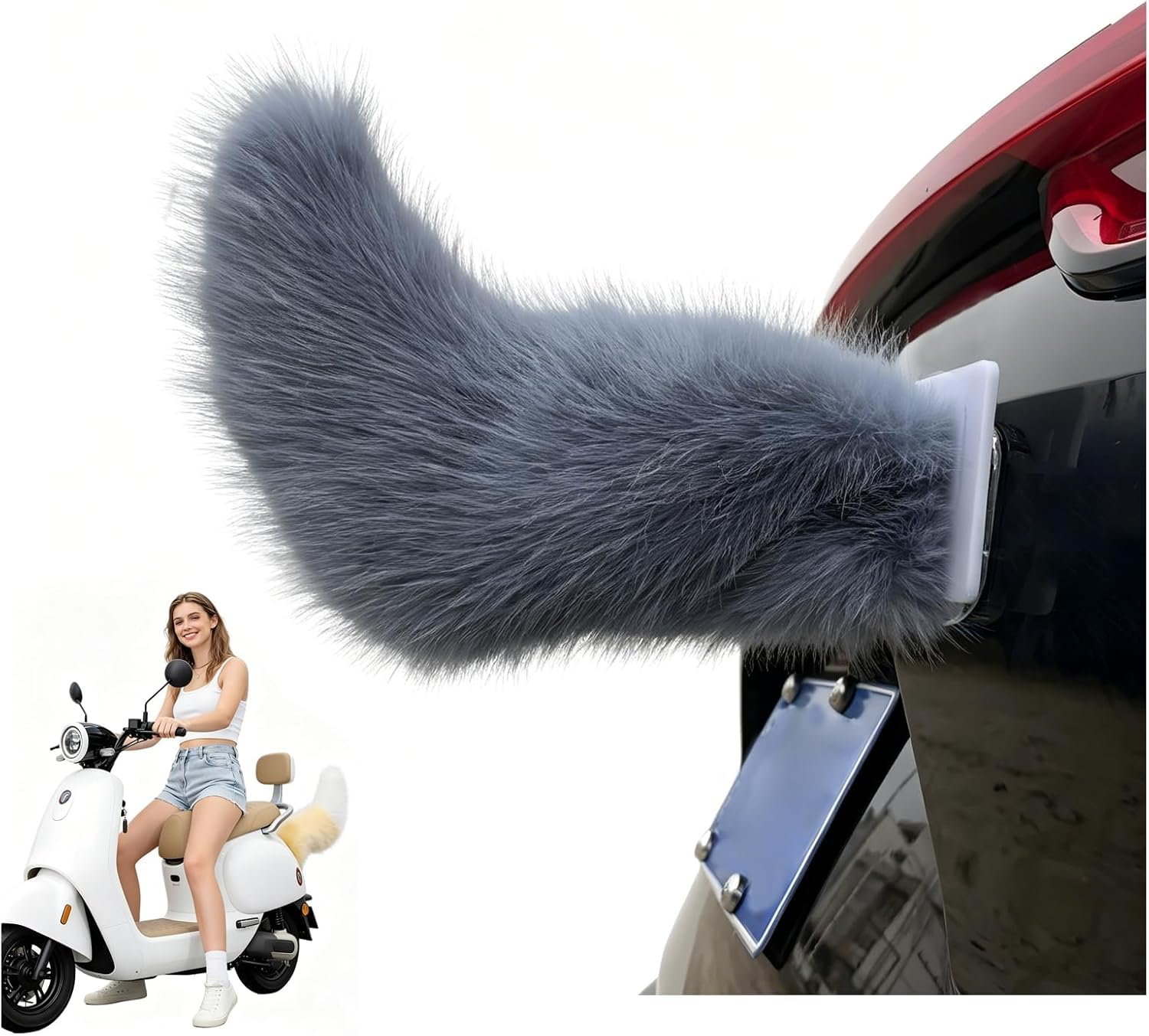 Wagging Tail For Car | Remote Control Electric Furry Car Tail | Moving Fox Tails For Cars Trunk | Cute Plush Exterior Accessories | Handmade Rechargeable Auto Swing Charm Decor