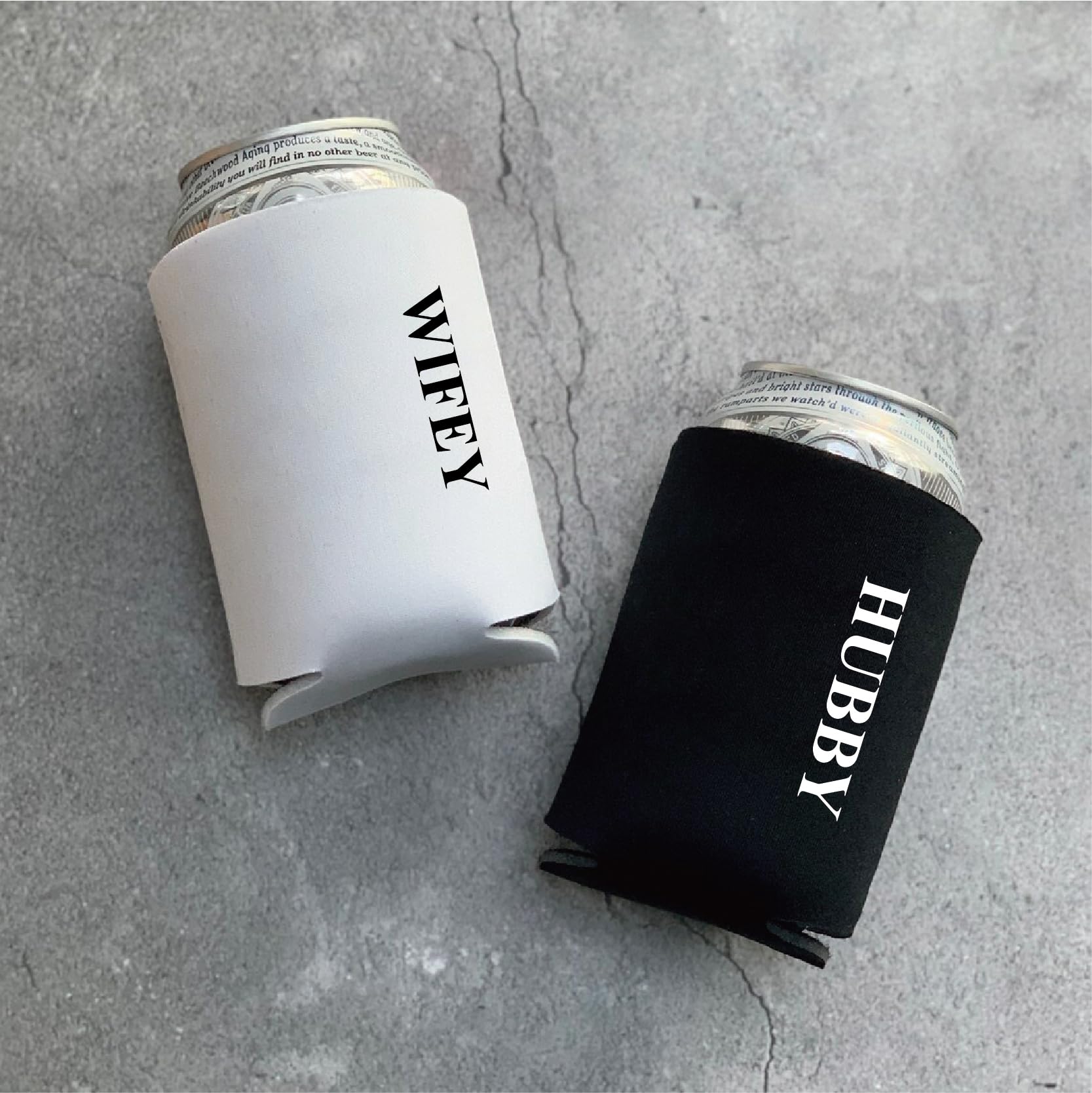 Mr & Mrs Wedding Gift Set - Bride Groom Baseball Caps With Beer Bottle Coolers