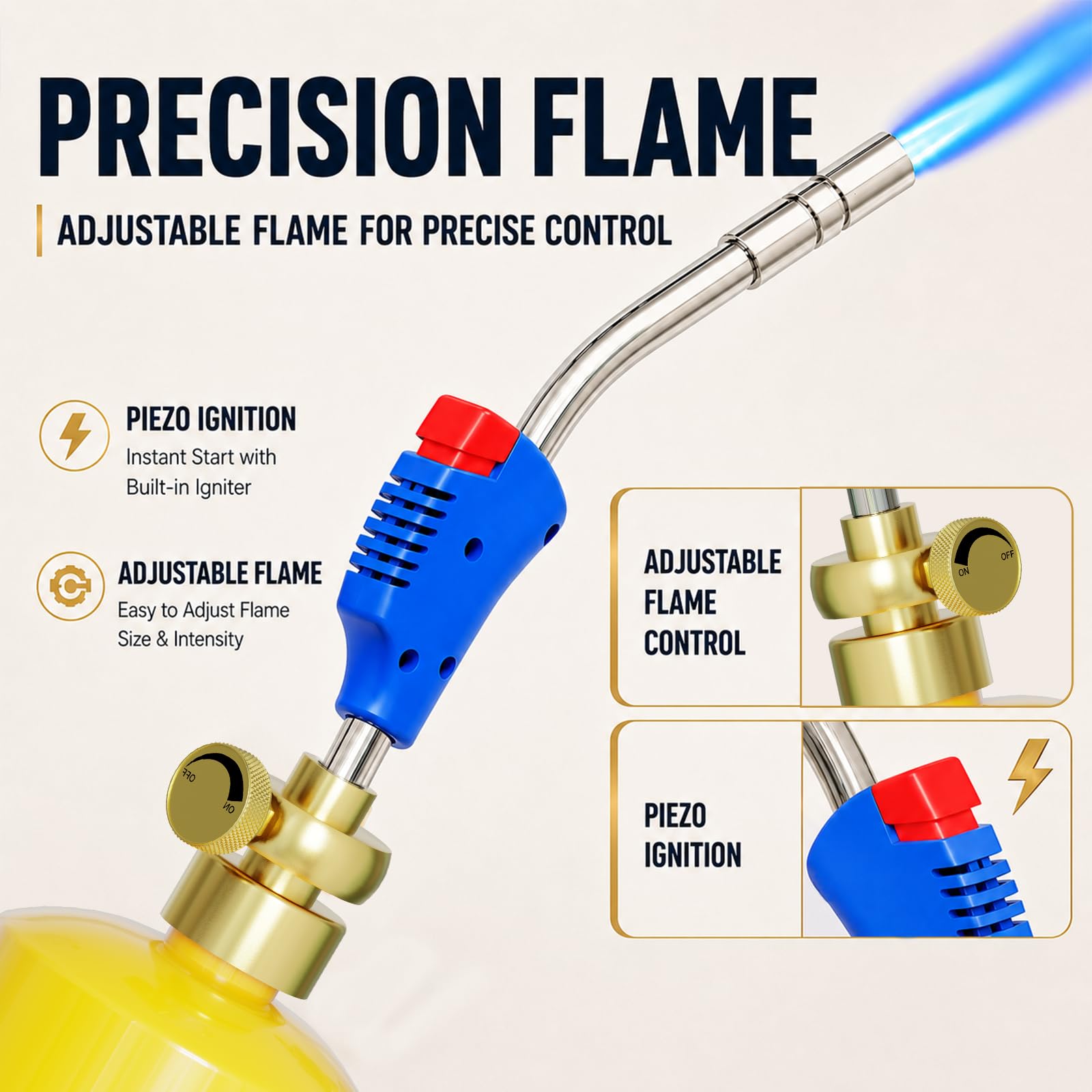 Mapp Gas Torch Head, 360° Rotatable Propane Torch, Welding Torch — Amazon image 4