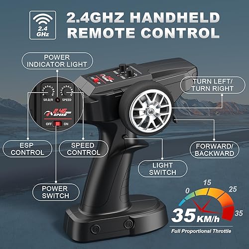 Miniatura 5 de Lamborghini Auto a control remoto, escala 118, auto de juguete Lamborghini con licencia oficial, auto de control remoto rápido de 21.7 mih con luz