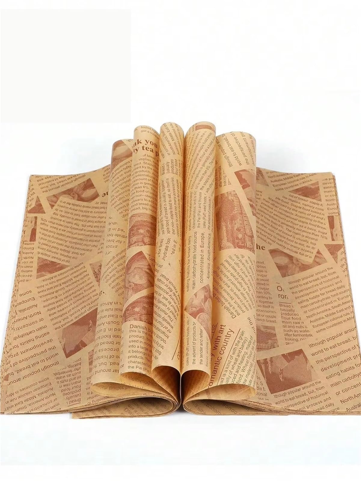 Papel de horno Papel a prueba de aceite for envolver alimentos, hornear sándwiches, hamburguesas, papas fritas, papel for fritos(White 50pcs-30cm)