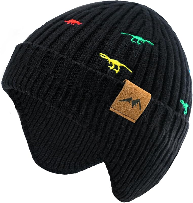 Gorro de inverno infantil POXIMI em tricô com abas para as orelhas