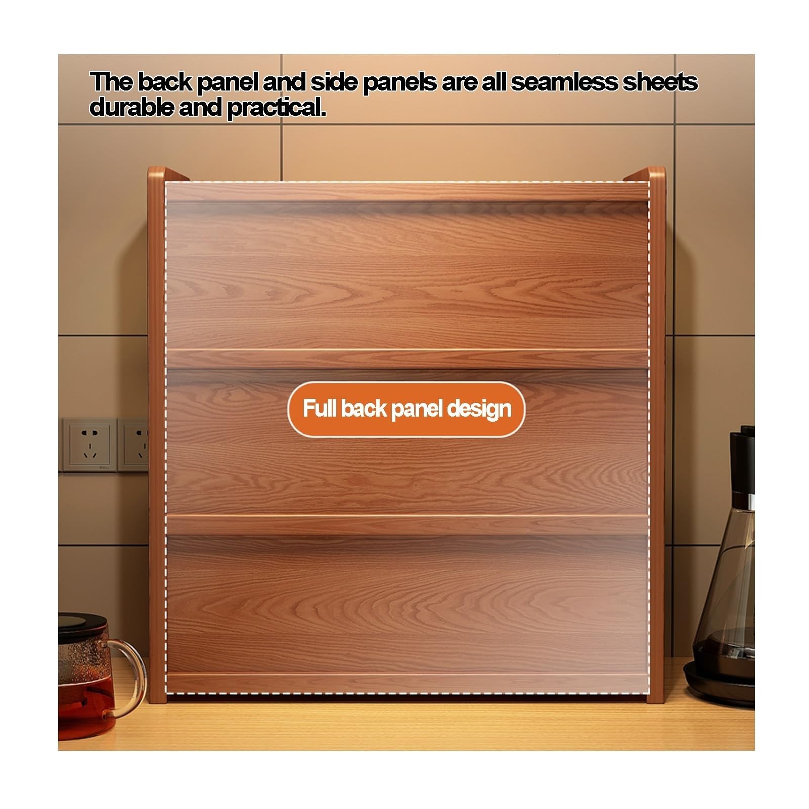 Generisch Tassenablage, Kaffeetassenständer aus Holz – 40 cm großes Ablageregal für Wohnzimmer und Küche – Robuster Kaffeetassenständer – Platzsparendes Design