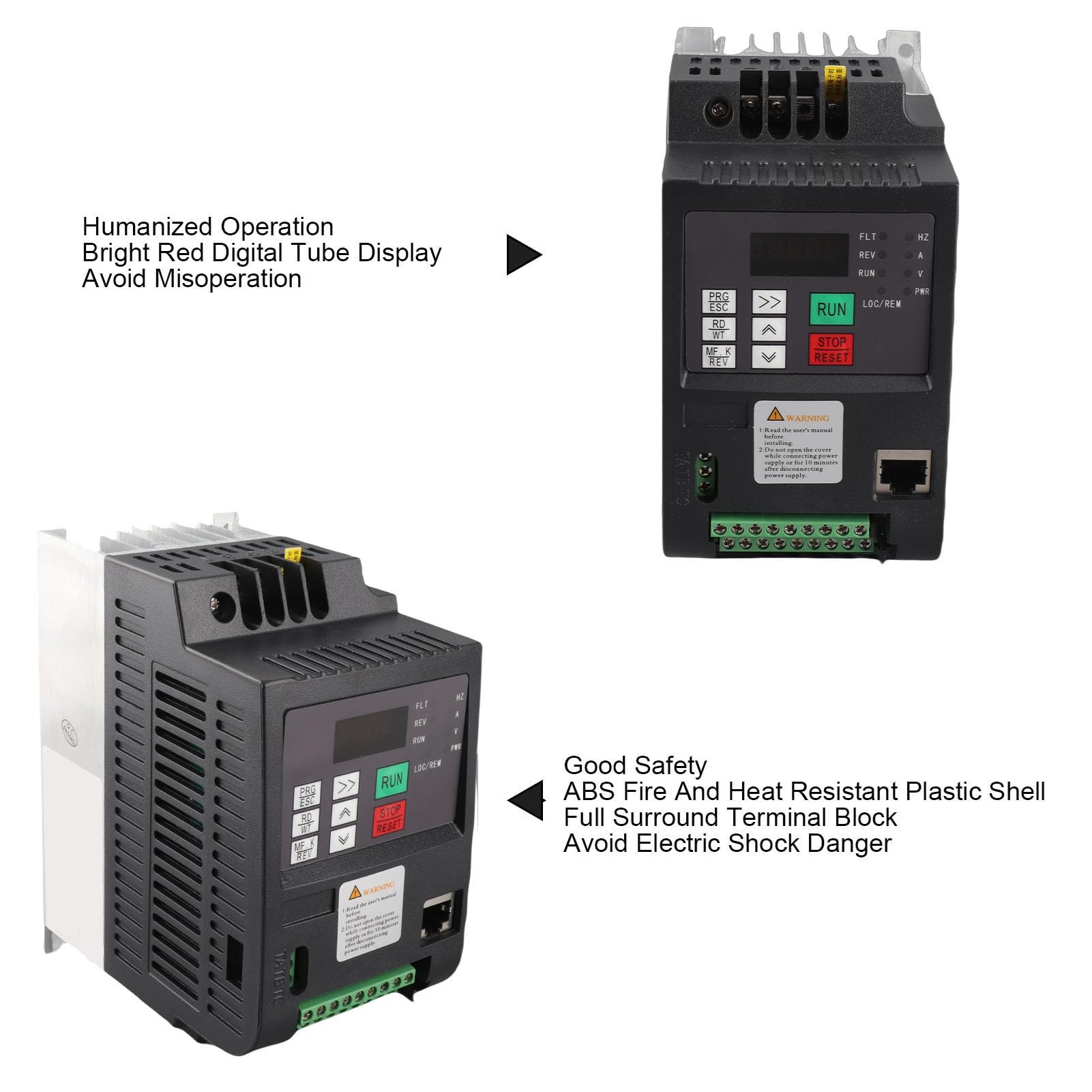 FTVOGUE NFLIXIN Inversor de Frecuencia Variable ABS Aluminio Solar Fotovoltaico Bomba Convertidor de Accionamiento DC200 400V Entrada 2.2KW AC 3PH 0 220V para Usuarios de Control de Bombas de Agua