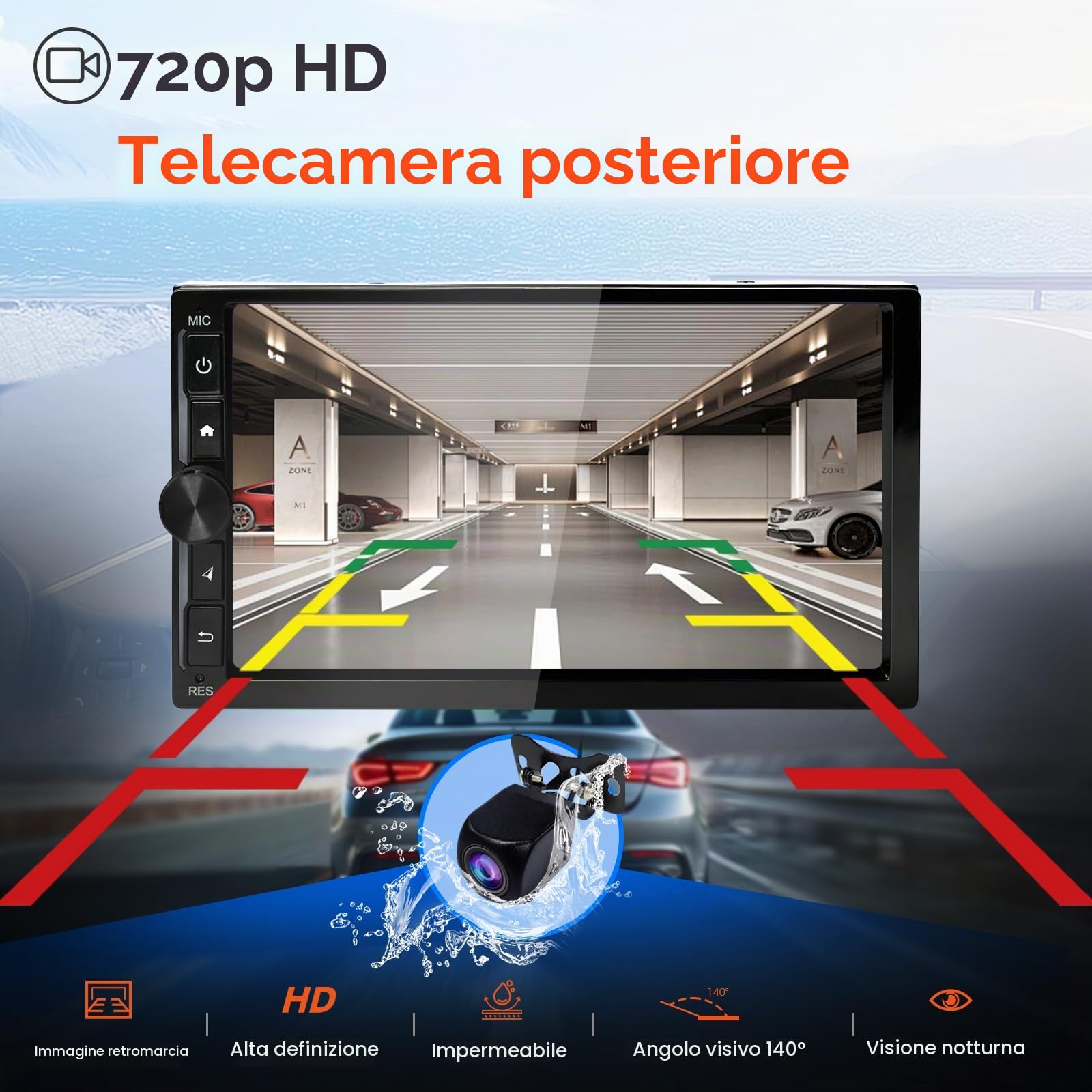Haudio Autoradio Android da 7 Pollici, Autoradio 2 DIN con Wireless Android Auto & Carplay, Telecamera di Retromarcia, Bluetooth, Navigazione GPS, Mirror Link, Assistente Vocale, SWC/FM/AM/RDS