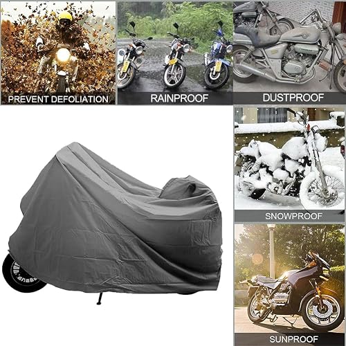 Housse de protection pour moto - Imperméable - Résistante à l'hiver - Pour moto, cyclomoteur, scooter, 220 x 120 cm - 4