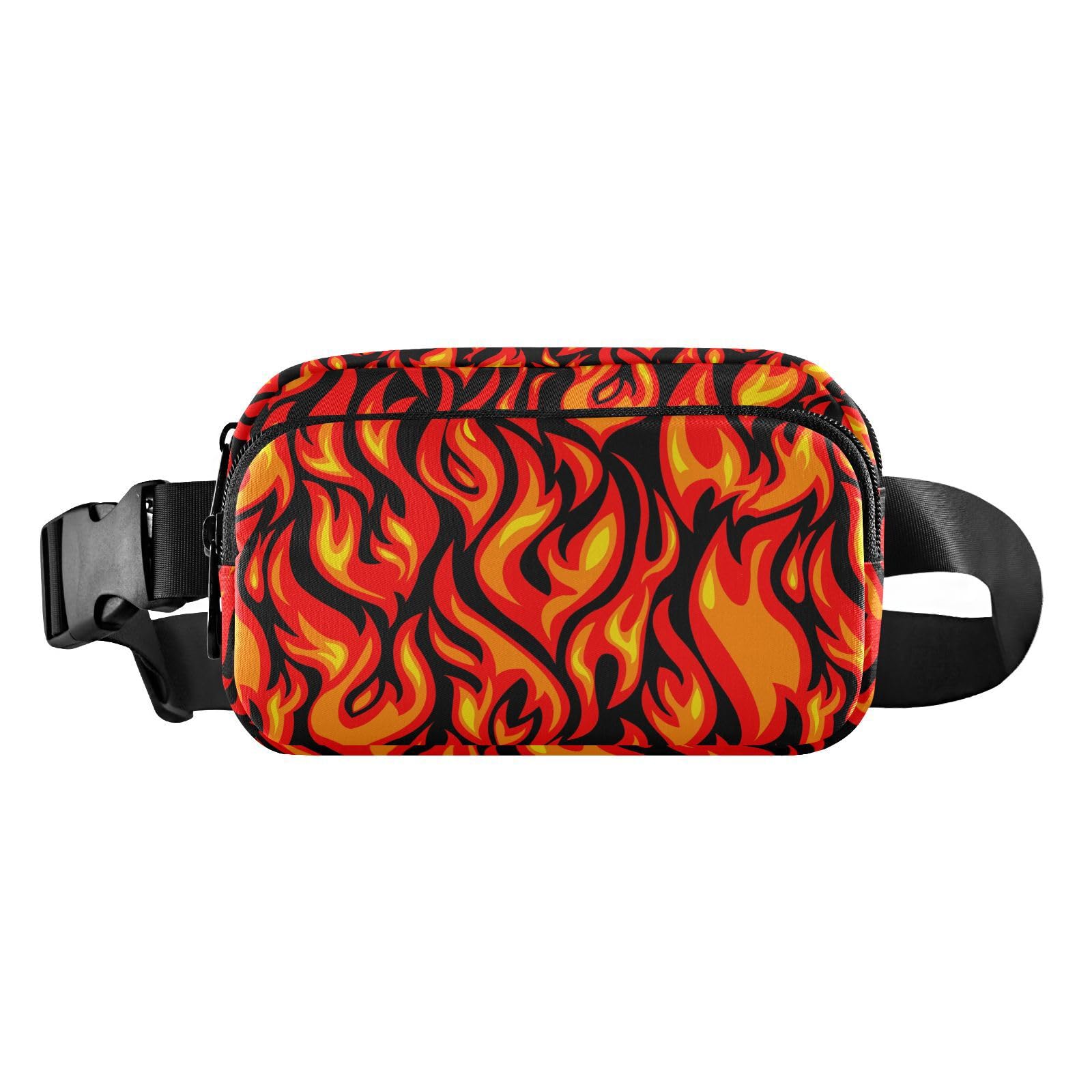JHKKU Hiking Fanny Pack Flame Print Waist Pack Fashion Casual Hip Bum Bag with Adjustable Strap for Women & Men Hands Free Crossbody Bags for Outdoors