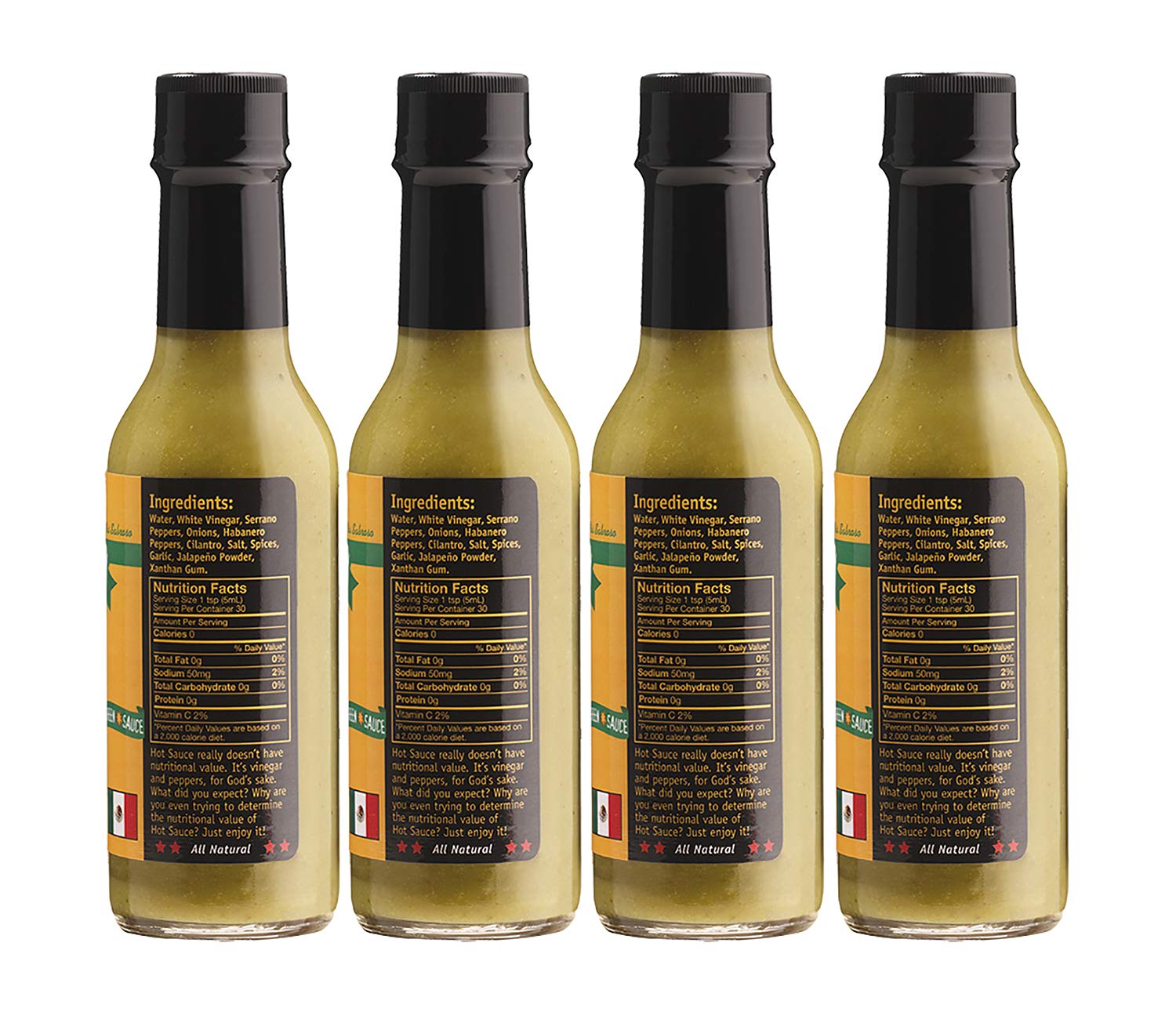 Gringo Bandito Hot Sauce, Green Habanero, 5 Ounce (Pack of 4)