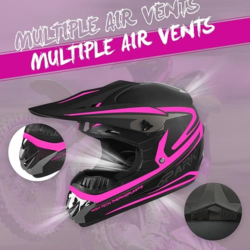 Miniatura 2 de Casco de motocross para adultos jóvenes, motocross, anticolisión, de cara completa, aprobado por DOT, BMX, descenso, todoterreno, casco de bicicleta