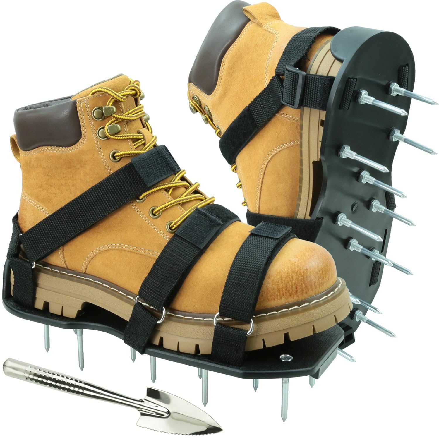 Aérateur Pelouse Chaussure, HSLighting Installation Gratuite, Chaussures À Gazon pour Aérer Efficacement avec Ongles, Idéal pour L’Entretien De Votre Pelouse, Chaussures À Ongles Scarificateur Gazon