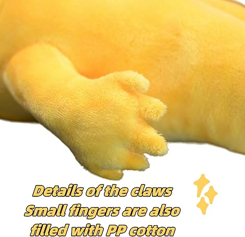 Miniatura 4 de FRANKIEZHOU Peluche de ajolote gigante de color amarillo, 31.5 pulgadas, animal de peluche suave