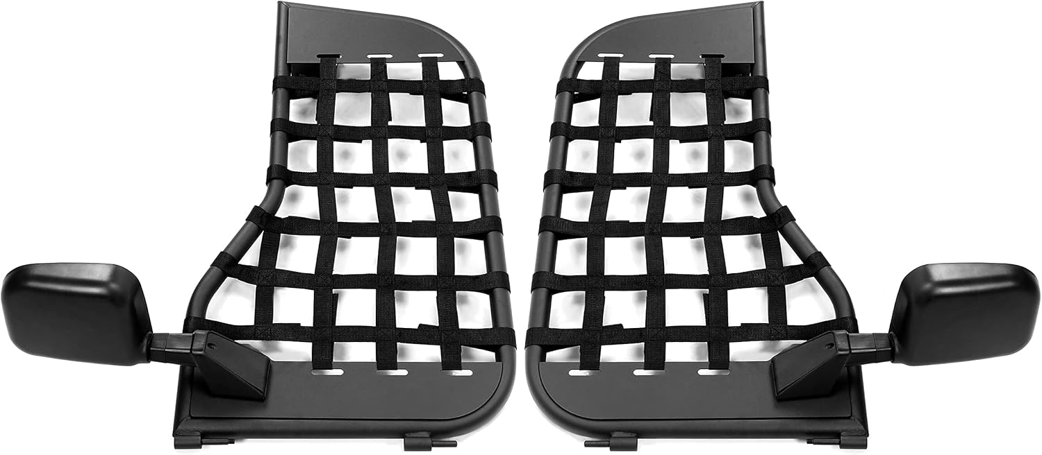 HECASA PAIR(2 Doors) Steel Tubular Door with Side Mirror Fits for Jeep Wrangler CJ7/YJ 1976-1995