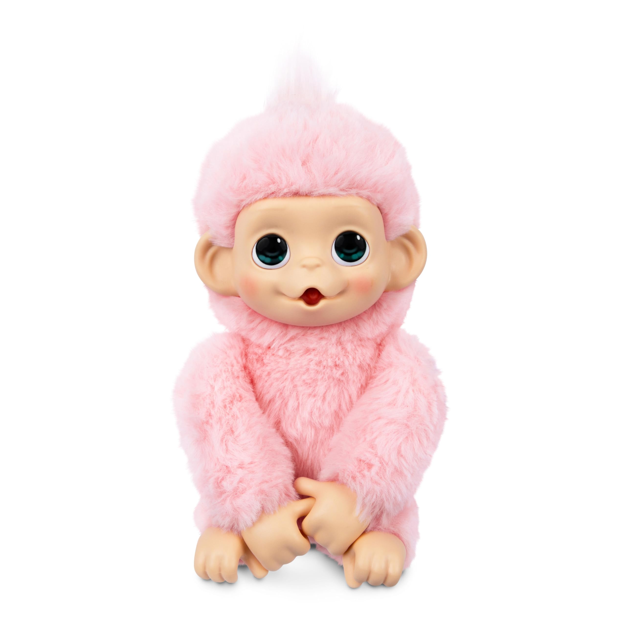 Little Live Pets Baby Monkey Minis – Luna Lemon. Interactive Pet Toy. 20+ Sounds & Reactions. Soft Pink Fur. 7.4" Tall. Feed, Nurture. React. Grippy Hands & Feet. Collect All 3