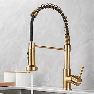 SkyPanda Golden Kitchen Tap with Pull-Out Spr...,