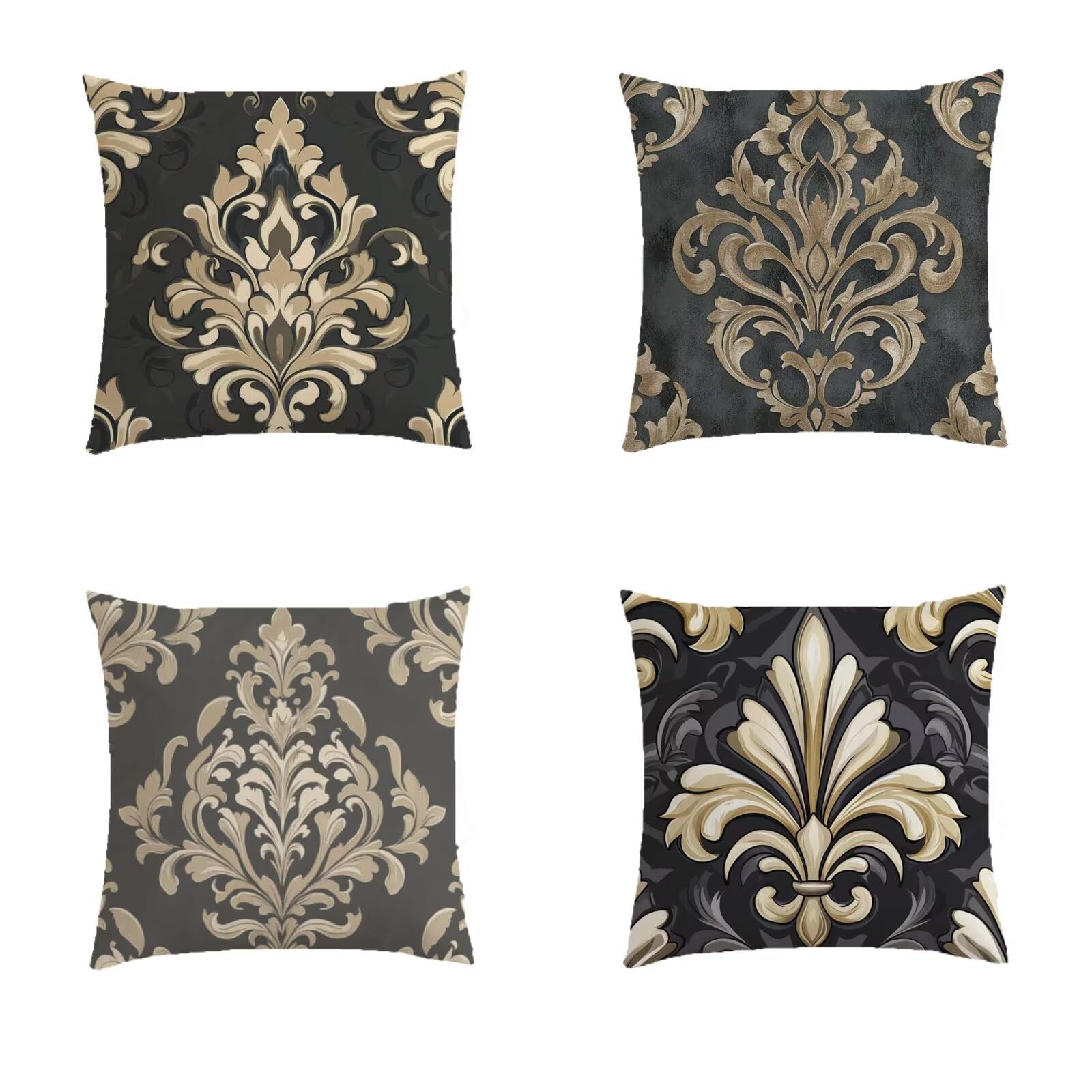 Housse coussin 80x80cm imperméable bohème rétro pour canapé et salon de jardin