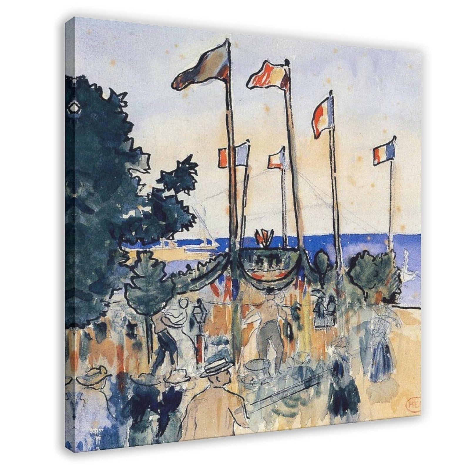 Toile Henri Edmond Cross au bord de la mer déco murale salon et bureau chic - 6