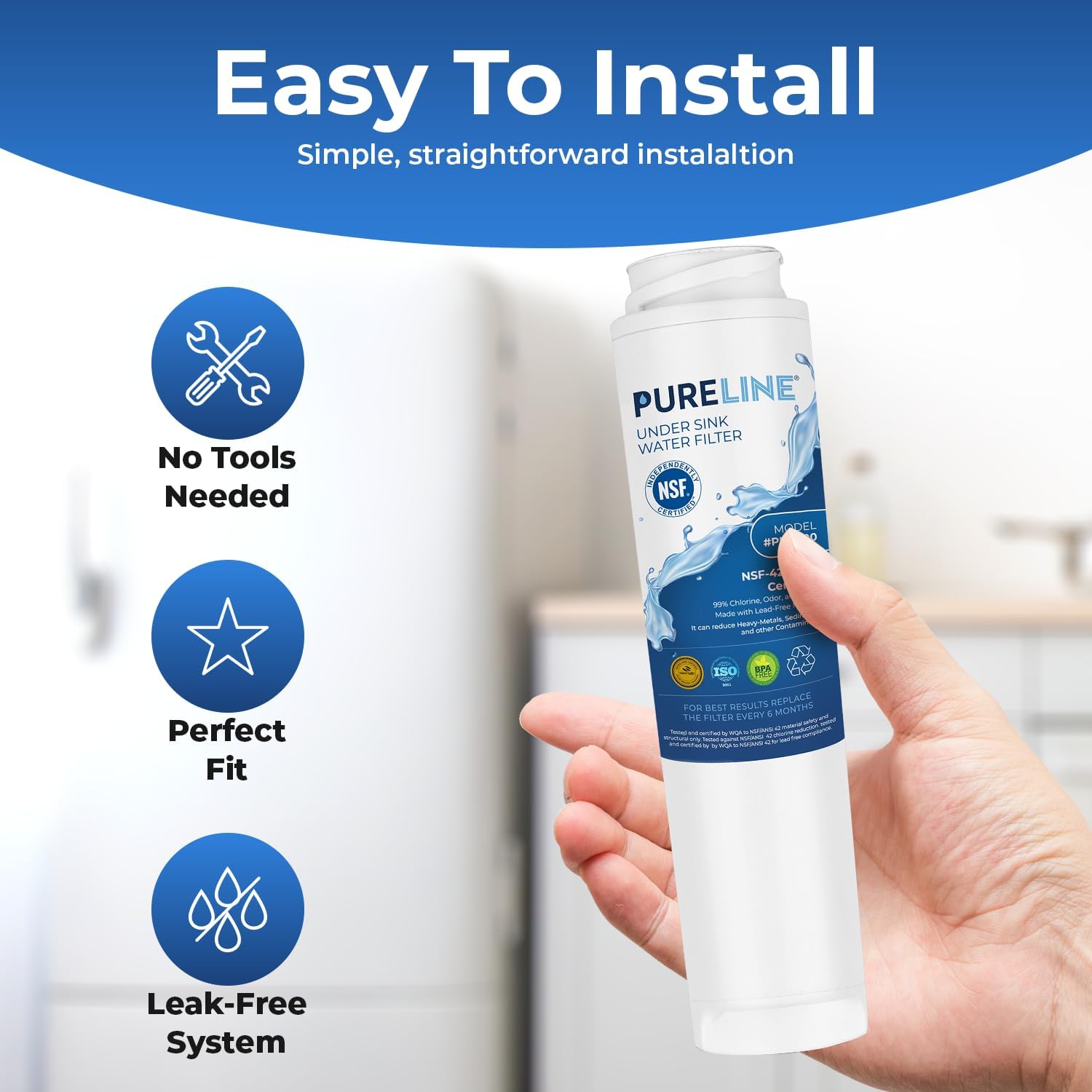 Pureline 3-Pack Under Sink Water Filter Replacement