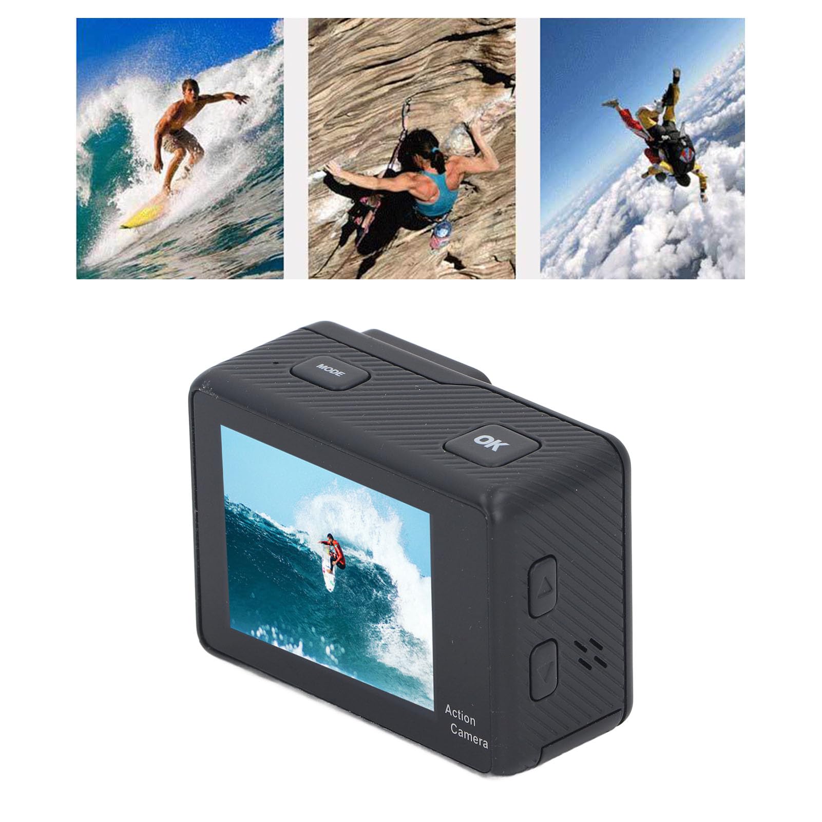 Action Camera 5K, 48MP 30FPS WiFi Action Camera with Touchscreen, 170 Degree Viewing Angle, 5M Waterproof Underwater Camera for Diving, Surfing, Swimming
