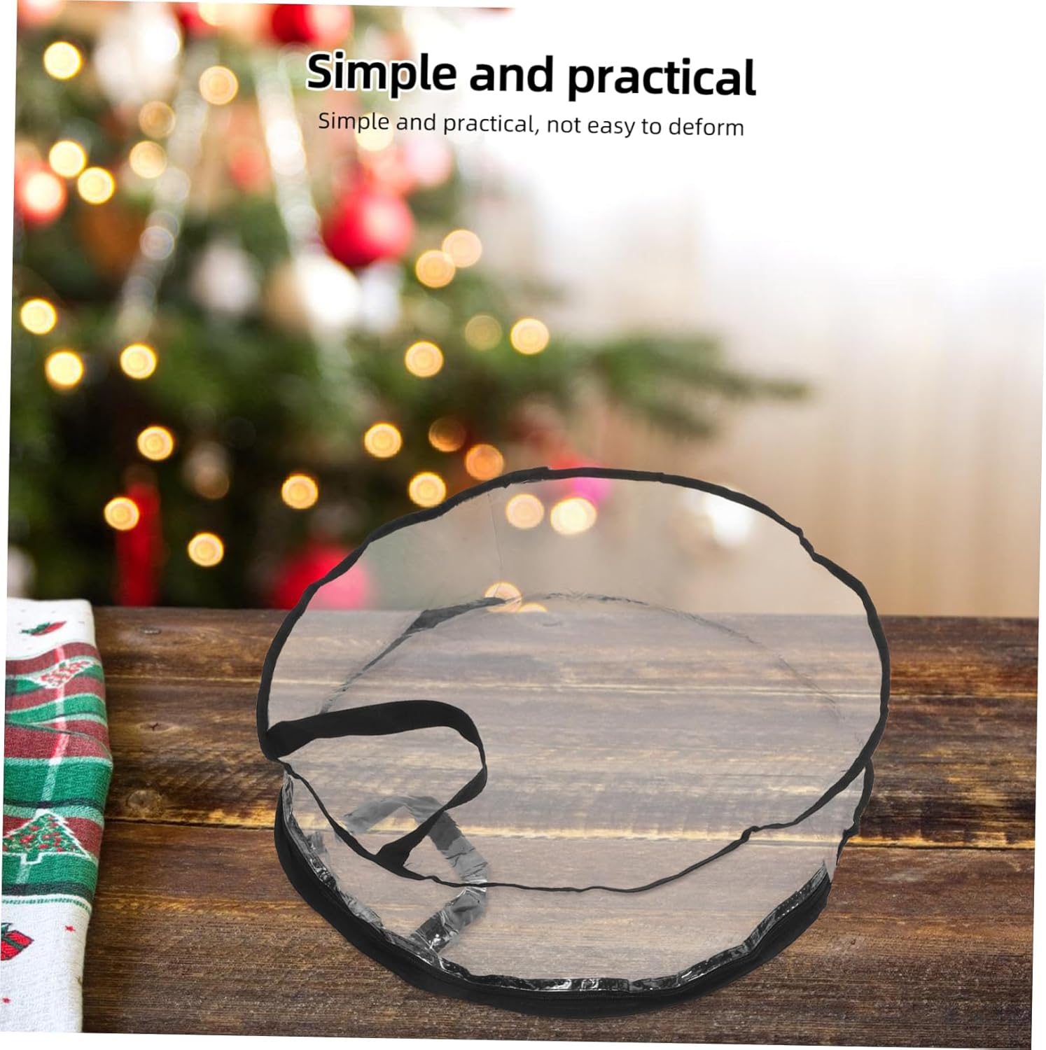 Wreath Organizer for Christmas Large Storage Bag Transparent Window Material Fits Wreaths up for Holiday Decor