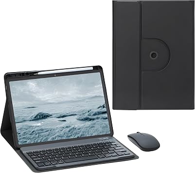 Keyboard Case for Huawei Matepad 11.5 / Air 11.5 2023, Wireless Detachable Backlit 7 Colors Keyboard, 360 Rotatable Cover with Built-in Pen Holder,Black