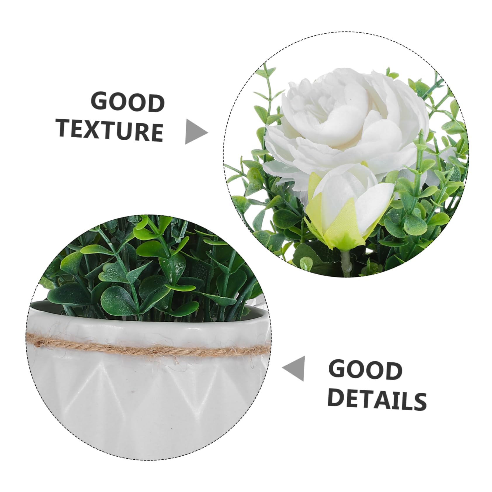 Mikikit Fiori Artificiali in Vaso Bianco Di Ceramica Composizione Di Piante Finte Per Interni Piante Finte in Vaso Per Decorazione Da Tavolo Fiori Simulati in Ceramica Per Centrotavola