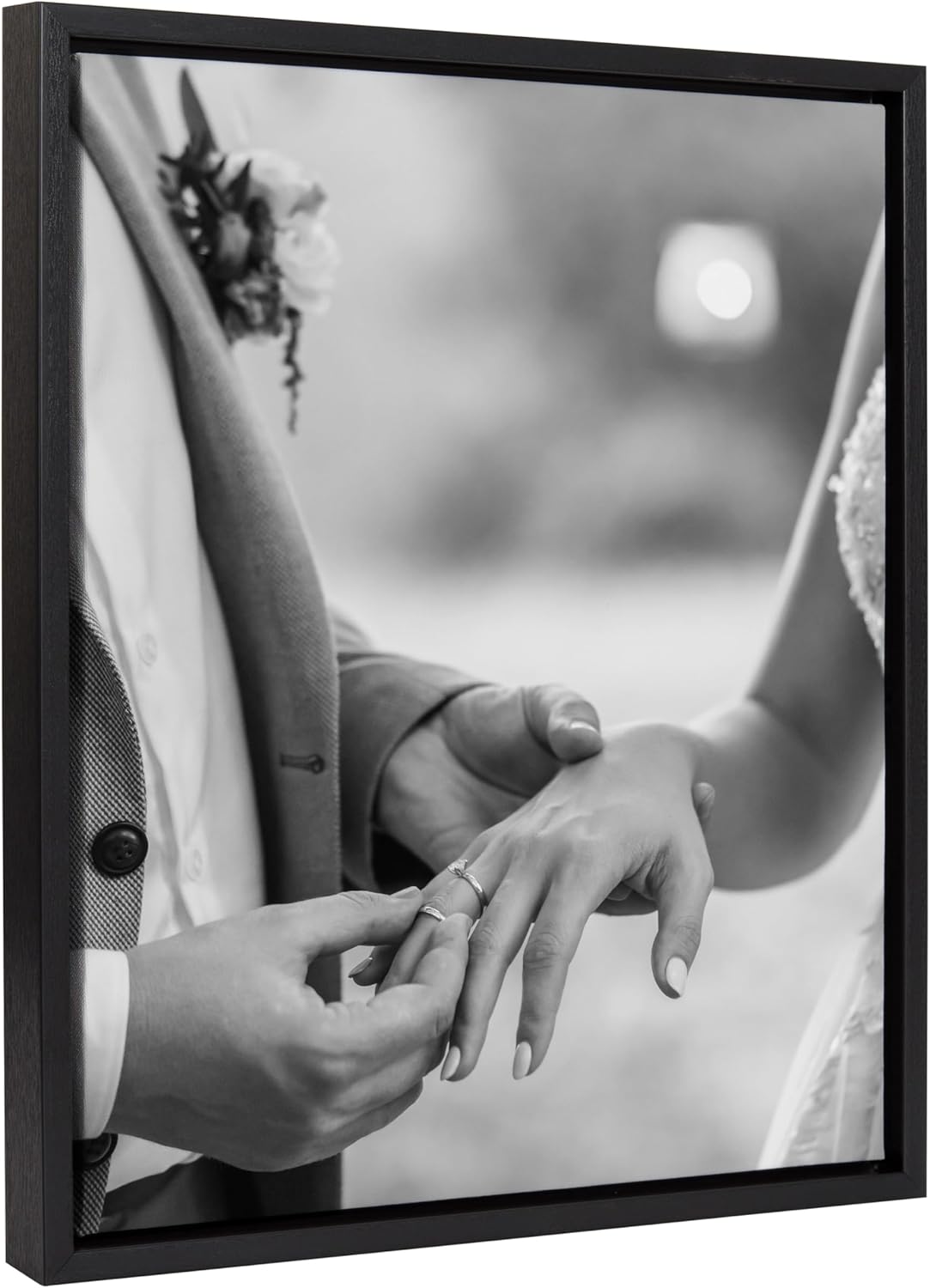 Kate and Laurel Sylvie 16x20 Custom Framed Canvas Wall Art - Personalized Photo Print, Hand-Framed in USA for Bedroom Gallery Walls