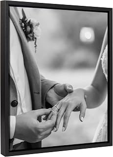 Kate and Laurel Sylvie 16x20 Custom Framed Canvas Wall Art - Personalized Photo Print, Hand-Framed in USA for Bedroom Gallery Walls
